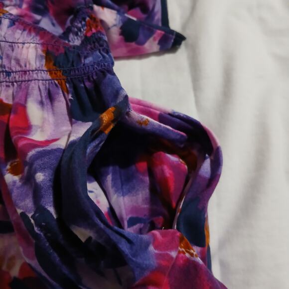 Simply Vera Vera Wang SP Sleeveless Fit-n-Flare V Neck Floral dress Knee-Length - Picture 8 of 15